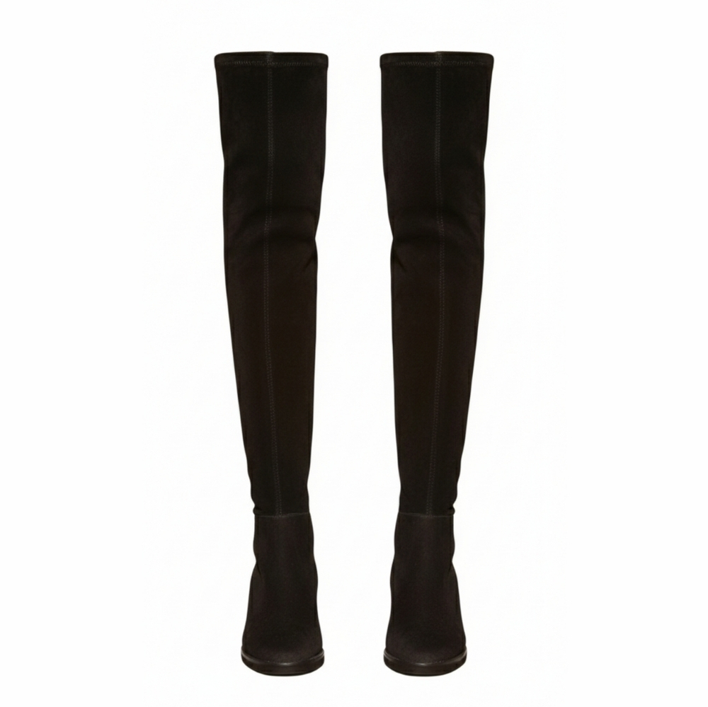 Tory Burch Caitlin Over the Knee Boots Black Suede Stretch Tall OTK Boots Size 5